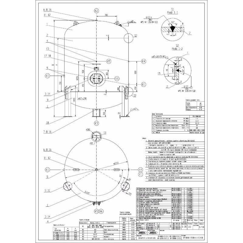 Zbiornik ciśnieniowy KP-15000-14/2,0