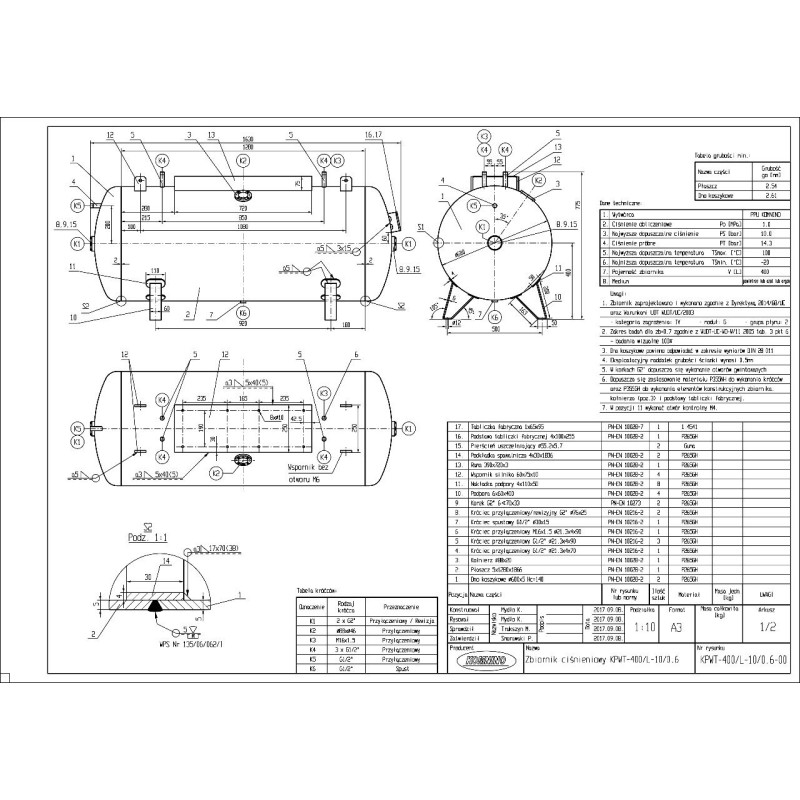 Zbiornik   KPWT-400/L-10/0,6