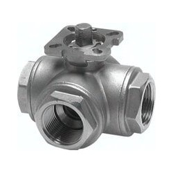 Zawór kulowy 3-drogowy pod napęd, stal nierdzewna, G 2", typ T