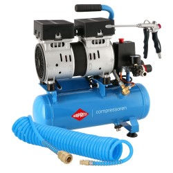 Mały kompresor L 6-105 8 bar + zestaw z pistoletem do przedmuchu i wężem pneumatycznym