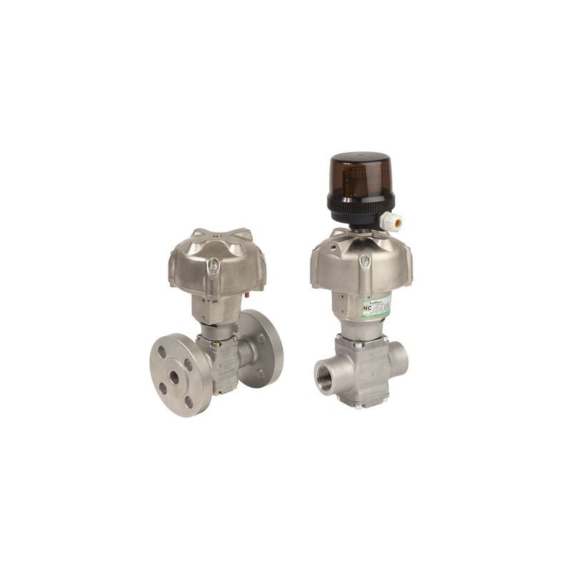 Zawór pneumatyczny kołnierzowy 2/2 NO, stal nierdzewna, PTFE, DN32, PN40, siłownik D150, seria R298 - ASCO