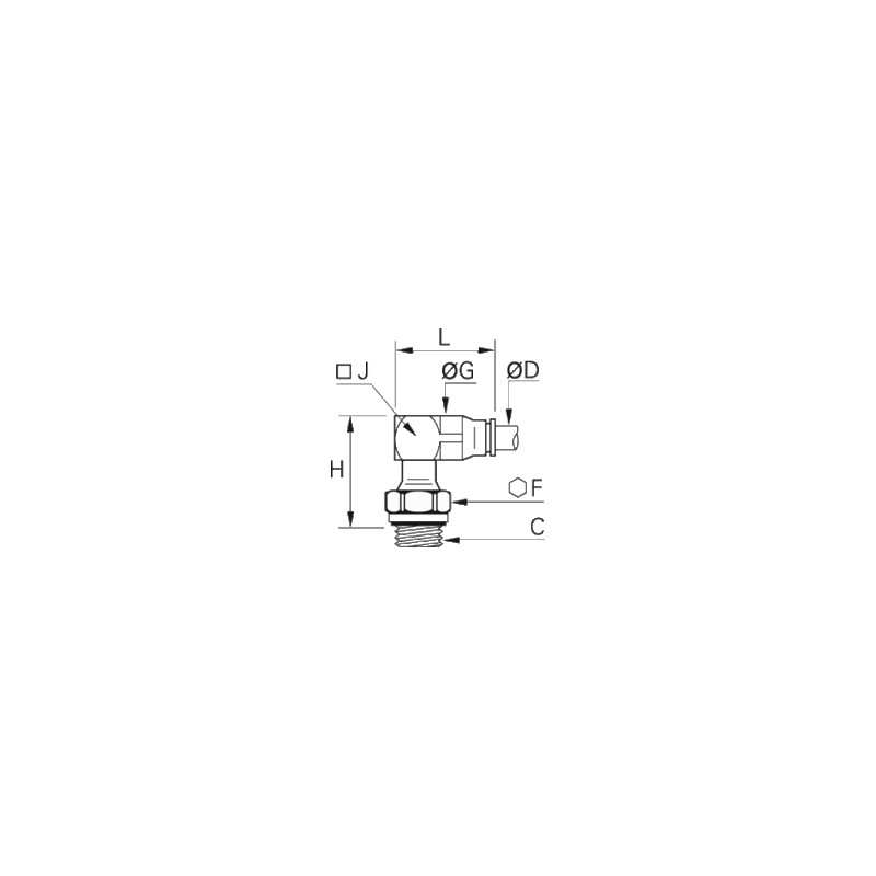 Złącze kątowe 90° z gwintem 3 mm M3x0,5 (3229 03 09) - Legris