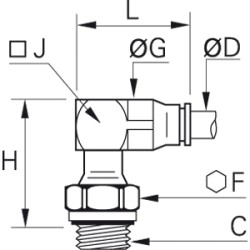 Złącze kątowe 90° z gwintem 3 mm M5x0,8 (3229 03 19) - Legris