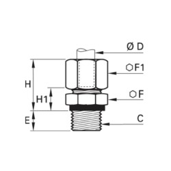 Złączka prosta z gwintem zewnętrznym i uszczelką bimetalową 5 mm M8x1 (0101 05 56) - Legris