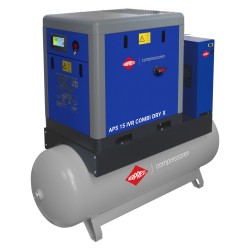 Sprężarka śrubowa APS 15 IVR Combi Dry X 10 bar 15 KM/11 kW 630-1680 l/min 500 l