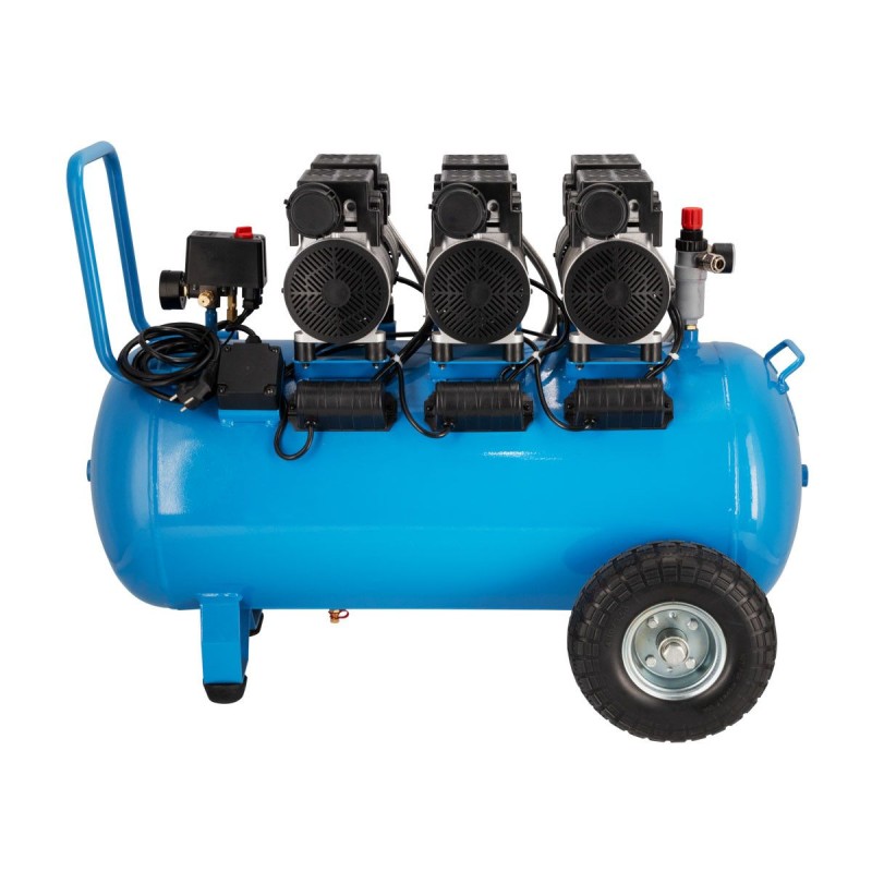 Cichy kompresor bezolejowy LMO 90-380 8 bar 3 KM (3 x 1 KM) / 2,25 kW 280 l/min 90 l