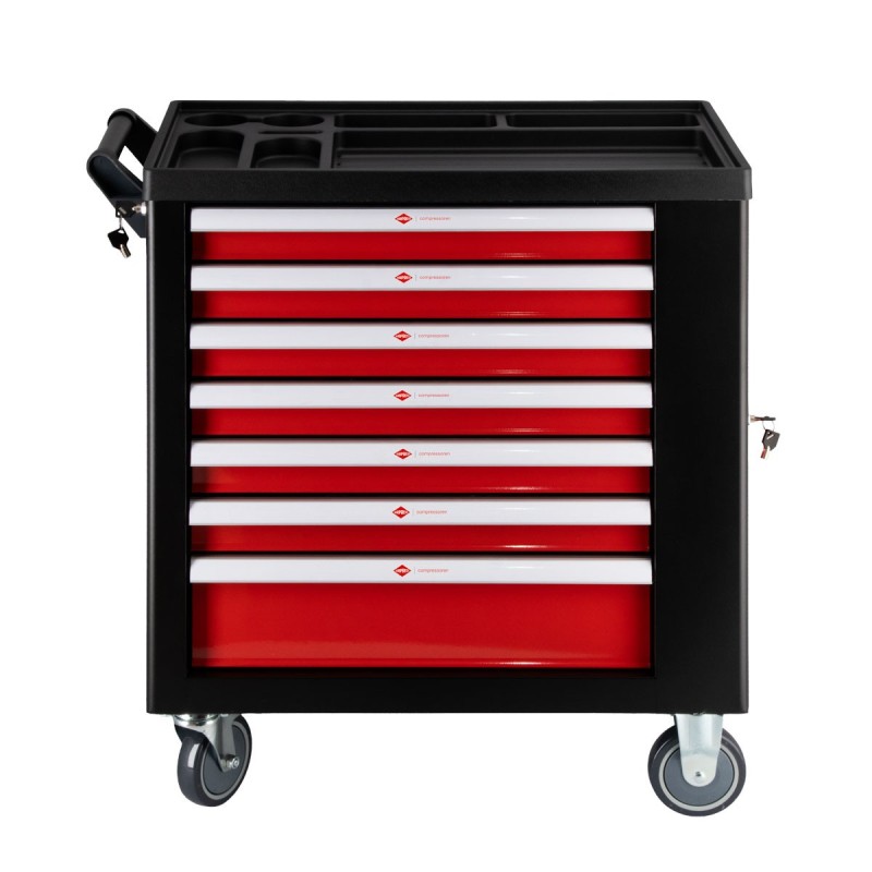 Kompaktowy wózek narzędziowy 250 elementów 7 szuflad