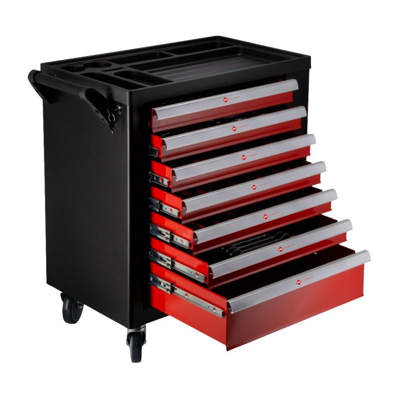 Kompaktowy wózek narzędziowy 250 elementów 7 szuflad