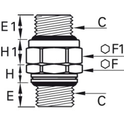 Złącze nypel nastawny gwinty zewnętrzne G1/2 (0151 21 21 39) - Legris