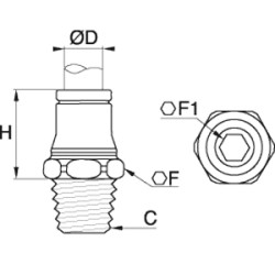 Złącze proste z gwintem stal nierdzewna 10 mm NPT3/8 (3805 10 18) - Legris
