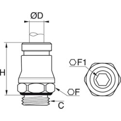 Złącze proste z gwintem stal nierdzewna 6 mm G1/8 (3801 06 10) - Legris
