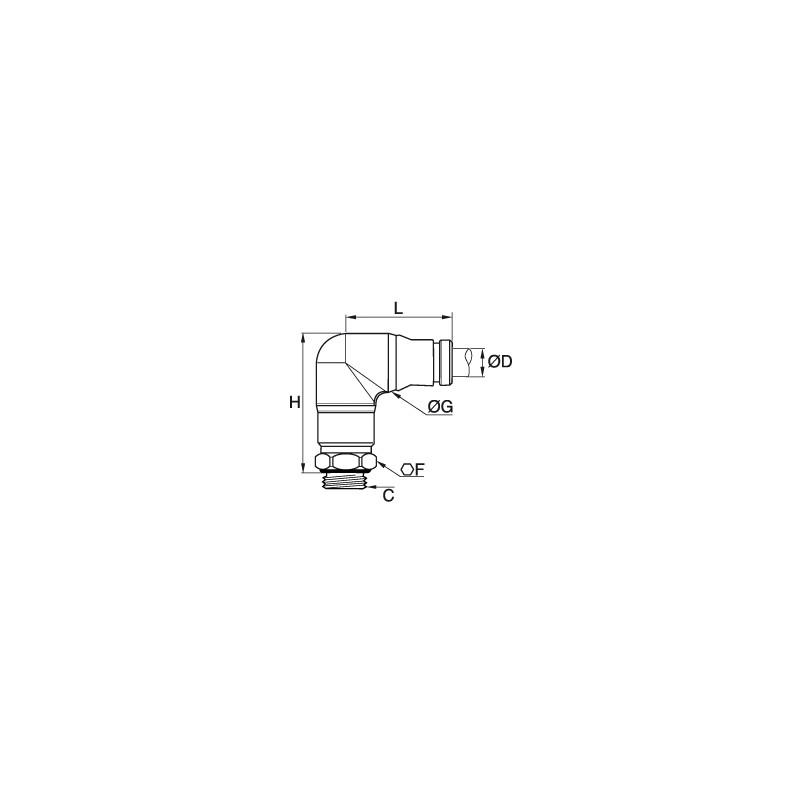 Złącze trójnik z gwintem stal nierdzewna 10 mm G3/8 (3899 10 17) - Legris