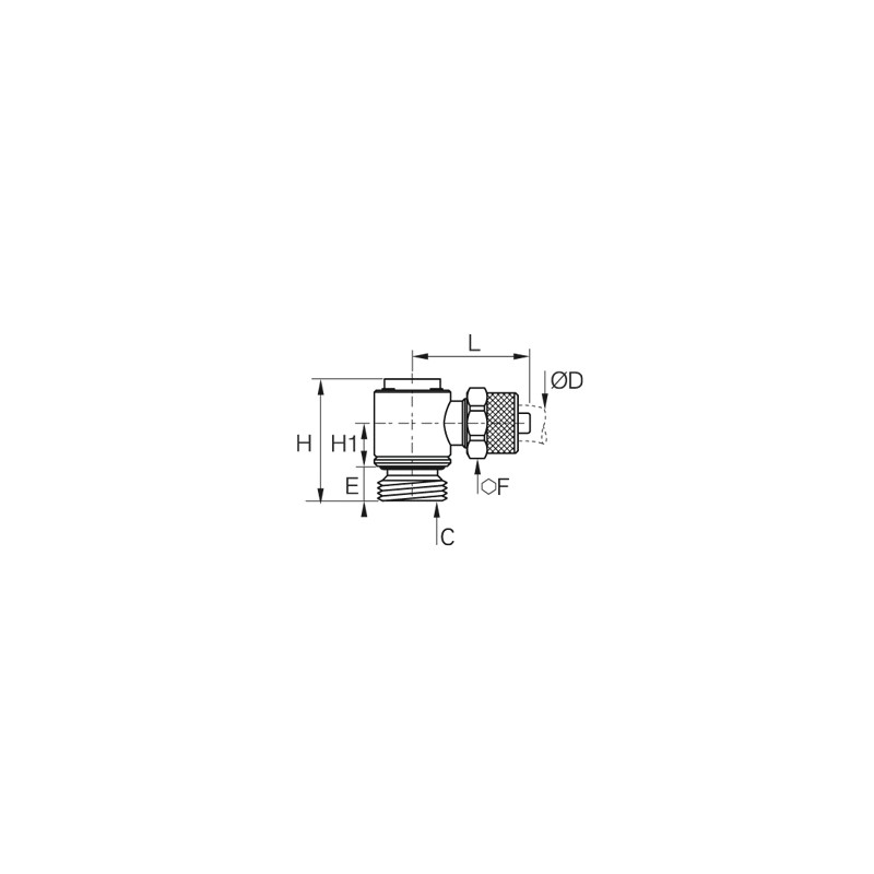 Złącze skręcane banjo z gwintem 4x6 mm G1/8 (COR4BPL4/6-1/8) - Legris