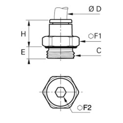Złącze proste z gwintem 8 mm G1/2 (3101 08 21) - Legris