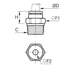 Złącze wtykowe proste z gwintem 6 mm R1/8 (3175 06 10) - Legris