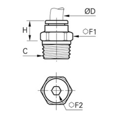 Złącze wtykowe proste z gwintem 6 mm NPT1/8 (3175 06 11) - Legris