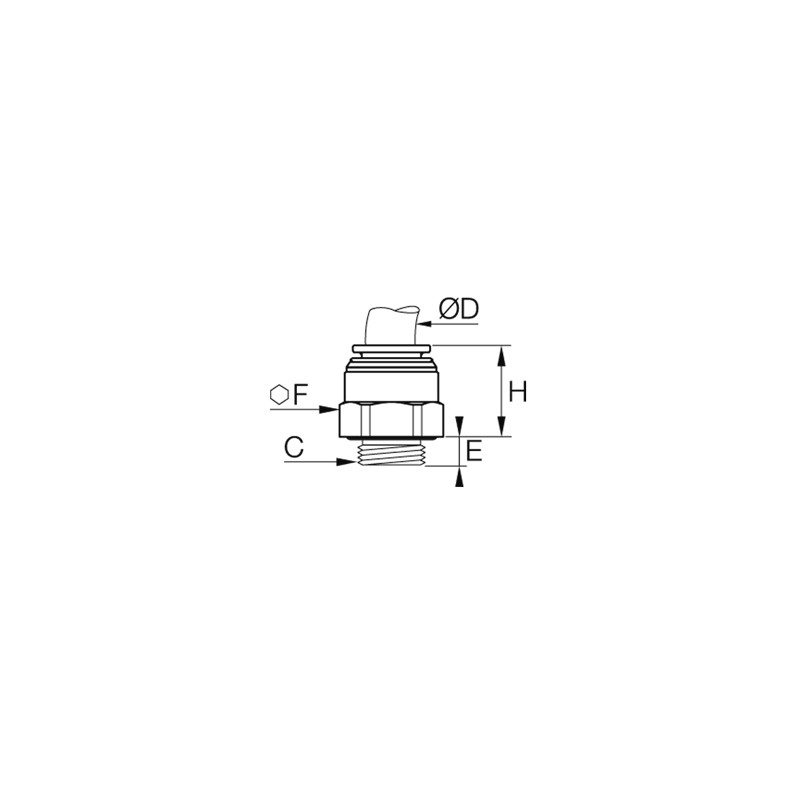 Złącze skręcane prote z gwintem 8 mm M22x1,5 (F8UNPMB8M22) - Legris