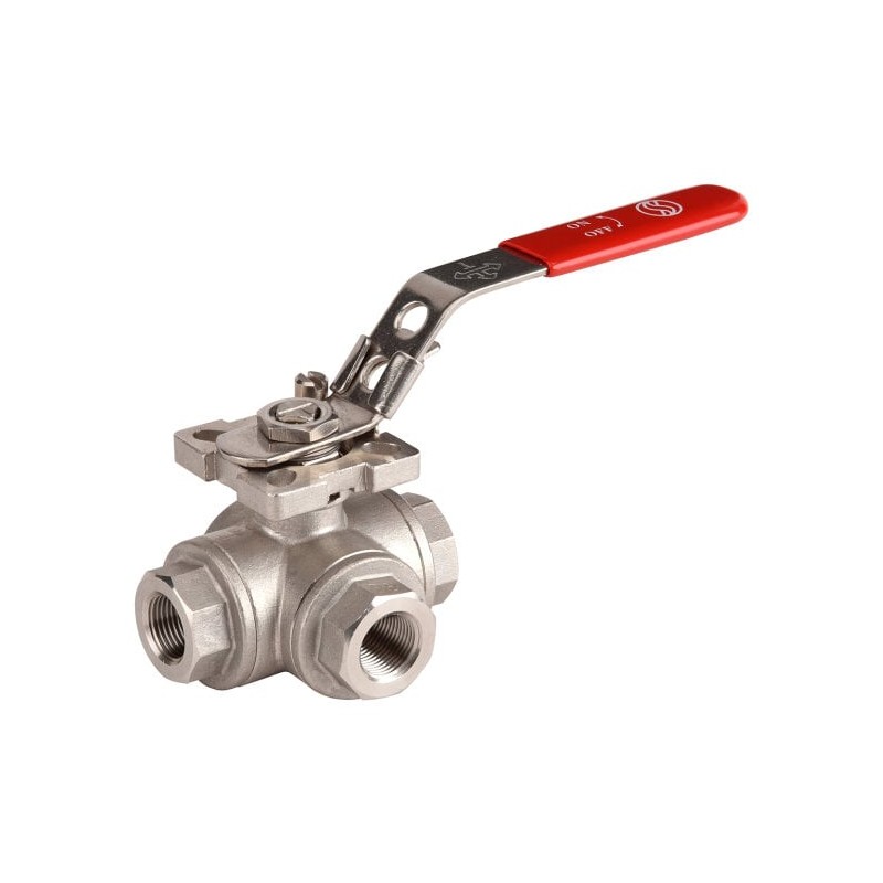 Zawór kulowy nierdzewny 780 BSP 2" 3-drożny kula-L FFF CF8M