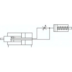 ÖLBREMSZYLINDER 63 MM HUB 100 1xDROSSEL,1XSKIP