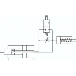 ÖLBREMSZYLINDER 63 MM HUB 200 1xDROSSEL,1XSKIP