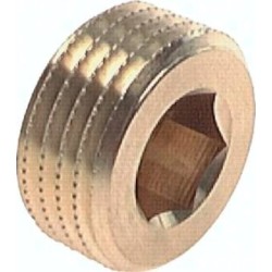 Korek imbusowy bez kołnierza, M12x1,5 16 bar, mosiądz