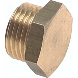Korek gwintowany z łbem sześciokątnym, G1/8, 16 bar, mosiądz