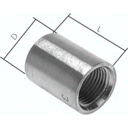 Mufa gwintowana do wspawania, Rp 2 1/2"-31,0mm, stal nierdzewna polowa (DIN2986)