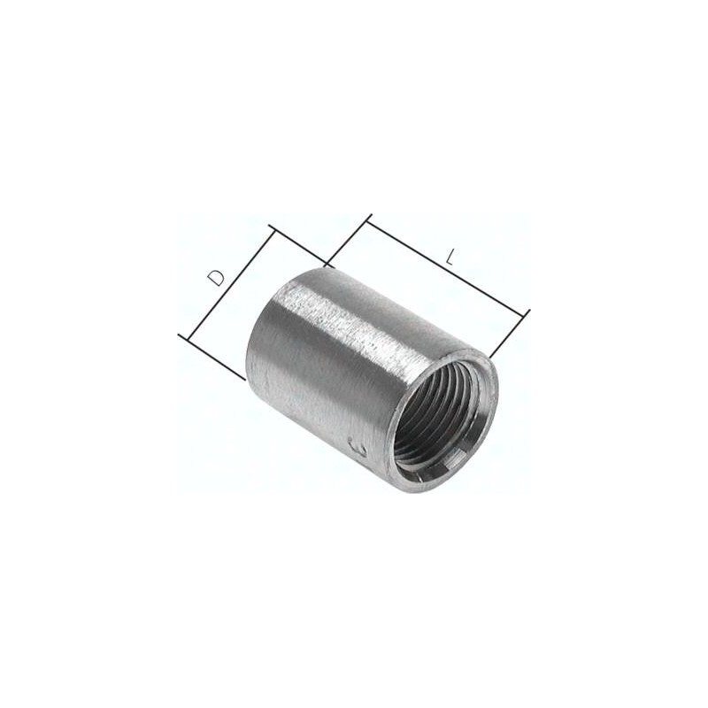 Mufa gwintowana do wspawania, Rp 2 1/2"-31,0mm, stal nierdzewna polowa (DIN2986)