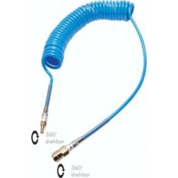 Przewód spiralny PUR 12x8 z szybkozłączką i króćcem NW7,2, L 8m