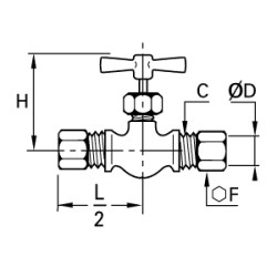 Zawór iglicowy 8 mm M12x1 (0510 05 08) - Legris