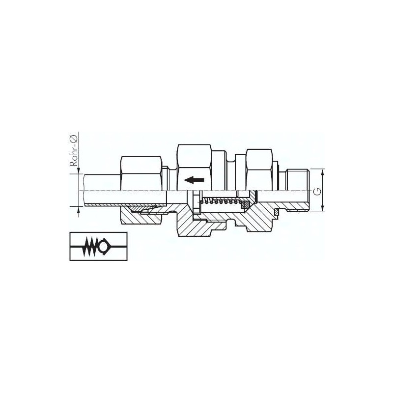 Zawór zwrotny hydrauliczny 14 S G1/2 stal nierdzewna (NC)