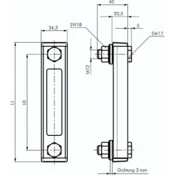 Wskaznik napelnienia 254 mm (wymiar przylaczeniowy), z termometrem