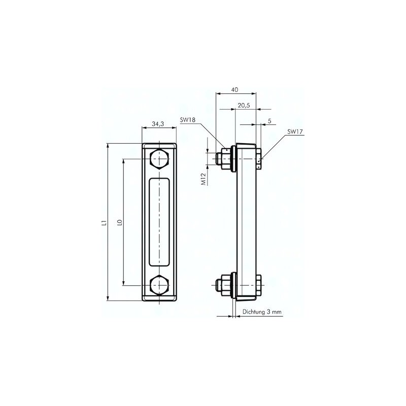 Wskaznik napelnienia 254 mm (wymiar przylaczeniowy), z termometrem