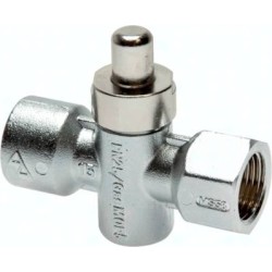 Zawór kulkowy przyciskowy manometru G1/2, mosiądz niklowany