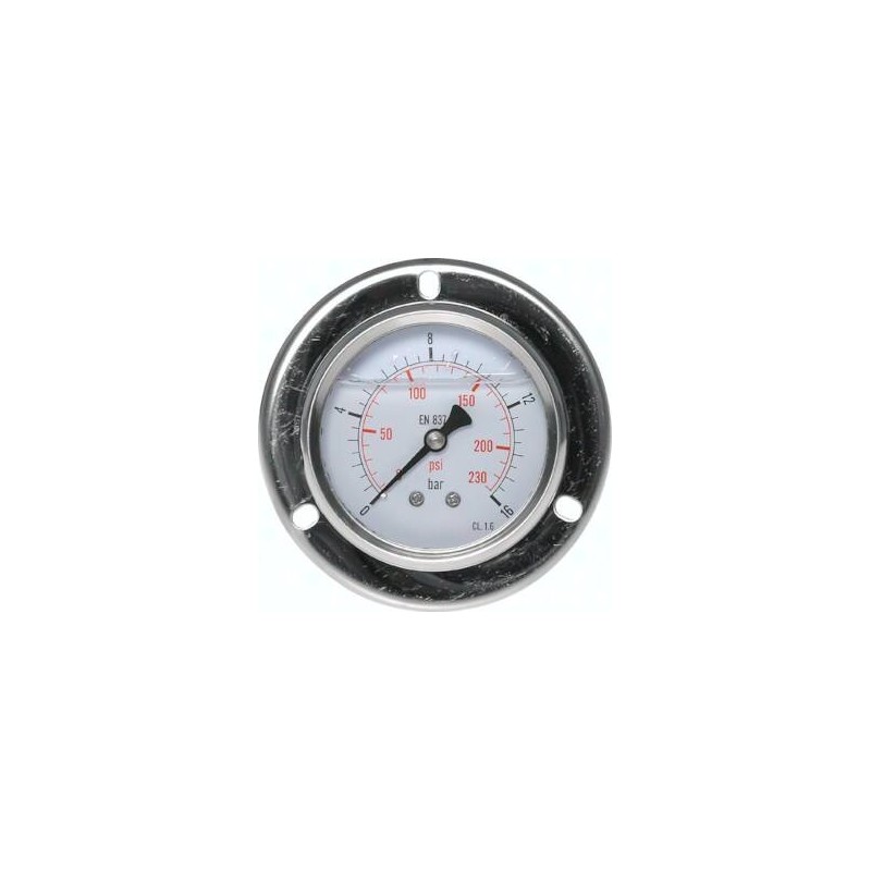 Manometr tablicowy glicerynowy z kołnierzem D100, 0 - 1,6 bar