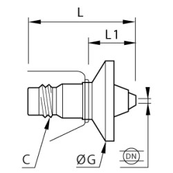 Dysza do pistoletu krótka konstrukcja duże rozproszenie strumienia M12x1,25 (0690 09 00) - Legris