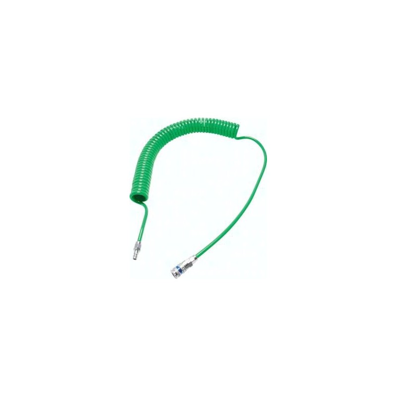 Przewód spiralny PUR, 10x6, szybkozłączka + króciec, NW7.2, L 4m, odp. na odpryski - Cejn
