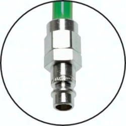 Przewód spiralny PUR, 12x8, szybkozłączka + króciec, NW7.2, L 4m, odp. na odpryski - Cejn