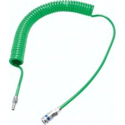Przewód spiralny PUR, 10x6, szybkozłączka + króciec, NW7.2, L 8m, odp. na odpryski - Cejn