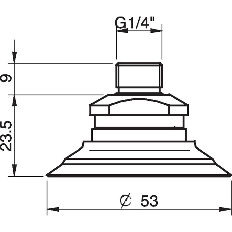 Przyssawka płaska F50-2, Silikon SIL 50 , FDA, NPT 1/4" zew., filtr siatkowy (S.F50-2SF50.NT14M.01) (9909670) - Piab