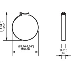 Opaska zaciskowa węża Ø 70 -90 (0208959) - Piab