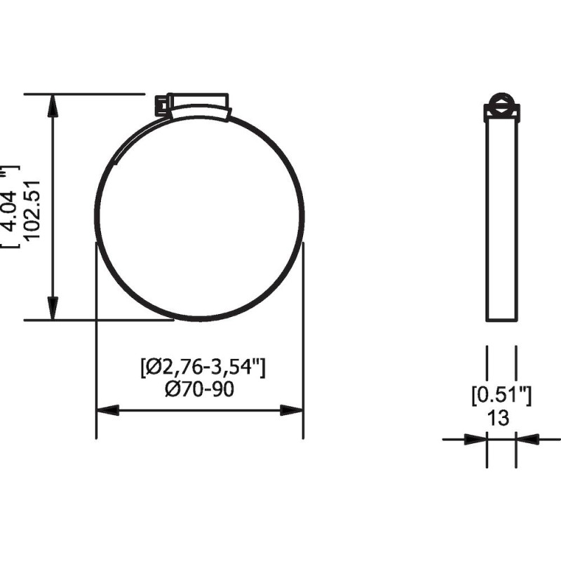 Opaska zaciskowa węża Ø 70 -90 (0208959) - Piab