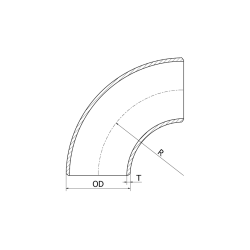 Kolanko 90 1/2" SCH 40S 21.34 x 2.77 mm, 316/316L, ASTM A-403 WP-S, LR, 1/2", bezszwowa