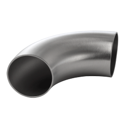 Kolanko 90 129 x 2 mm R 187.5, 4307/304L, DIN 11852 BS / EN 10374 BS, krótki, R 187,5, satynowy, Ra 0,8 um, FD+, hartowane - Air