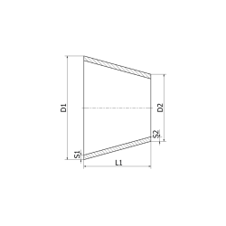 Redukcja symetryczna 85 x 70 x 2 x 2 mm L1 27.0, 4307/304L, DIN 11852 RK / EN 10374 RCS, 70, matowa