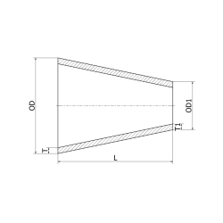 Redukcja symetryczna 88.9 x 76.1 x2.0, 1.4404, L 3(D-d), 76,1, spawana