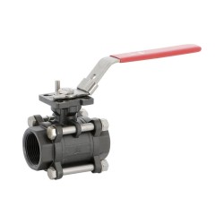 Zawór kulowy stalowy 737 BSP 3/8" FF 3pc A216WCB ISO 5211 wysokotemperaturowy