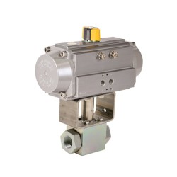 Zawór kulowy stalowy 1/2" + RE64 napęd dwustronny /DP 100bar max