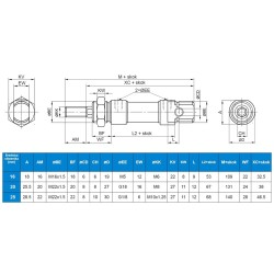 Siłownik ISO6432 D25x900 zabezpieczony przed obrotem
