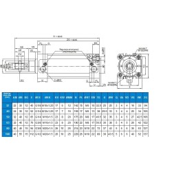 Siłownik ISO15552 D40x1350, Easy Line